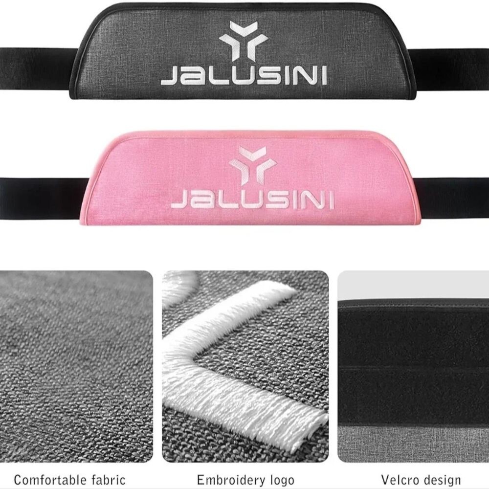 Jalusini Pink and Gray Car Seat Belt and Exercise Pads